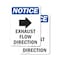 Signmission Exhaust Flow Direction Sign With Symbol, 7 in W x Rectangle, Vinyl Decal OS-2PACK-NS-D-710-V-12217 - alternate 1